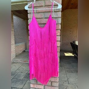 Pink fringe dress